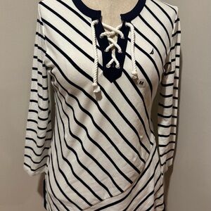NWT - Nautica Navy and White Striped Top